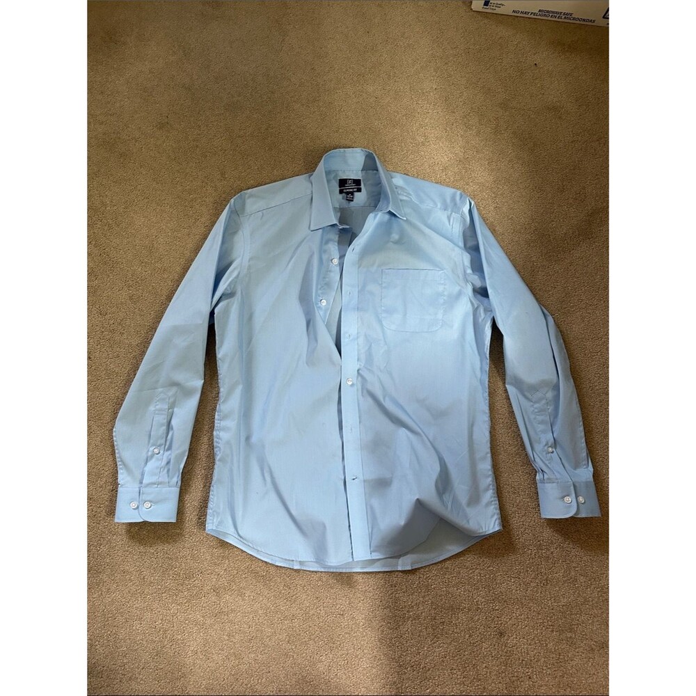 George Light Blue Men's Dress Shirt with Spread Collar - Classic Tailored Fit